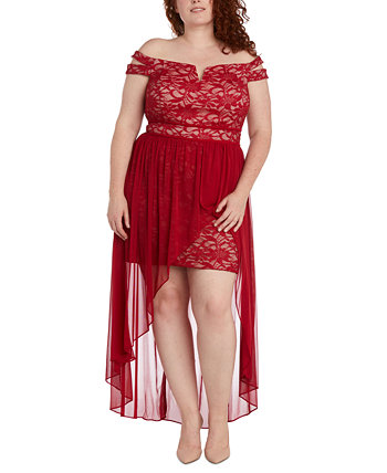 Trendy Plus Size  Lace Off-The-Shoulder Dress Morgan & Co.