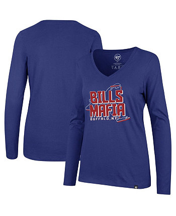 Женская футболка '47 Royal Buffalo Bills Splitter с v-образным вырезом и длинным рукавом '47 Brand