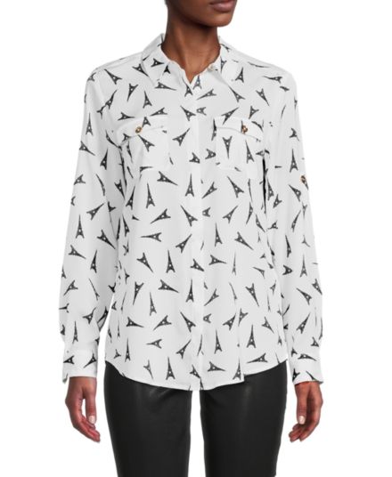 Рубашка на пуговицах с принтом Karl Lagerfeld Paris