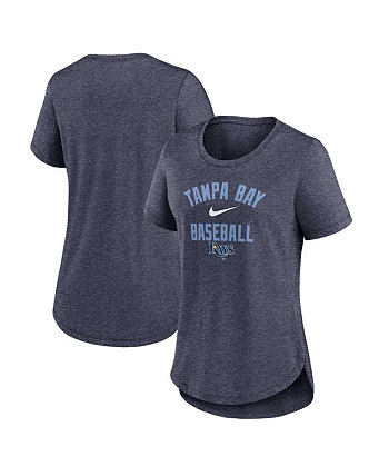 Женская футболка темно-синего цвета Tampa Bay Rays с круглым вырезом и надписью Local Phrase Tri-Blend Nike