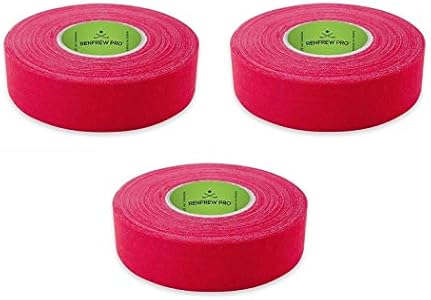 Renfrew PRO Cloth Hockey Stick, Blade Tape - 24MM x 25M (Red - 3 Roll Pack) Renfrew