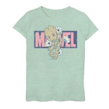 Футболка с цветочным рисунком для бега «Грут» для девочек 7–16 лет «Marvel Guardians Of The Galaxy» Marvel