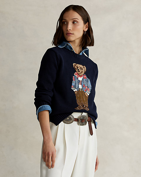 Хлопковый свитер Bandanna Polo Bear Ralph Lauren