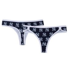 Women's Concepts Sport Navy New York Yankees 2-Pack Allover Print Knit Thong Set Unbranded