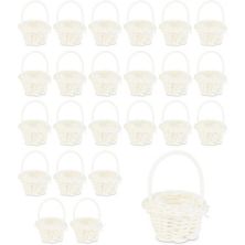 Juvale White Mini Woven Baskets with Handles (1.75 x 2.5 in, 24 Pack) Juvale
