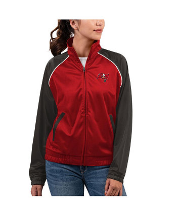 Красная женская спортивная куртка "летучая мышь" с молнией во всю длину Tampa Bay Buccaneers Showup Fashion G-III