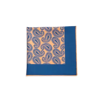 Шелковый нагрудный платок с узором пейсли Kiton