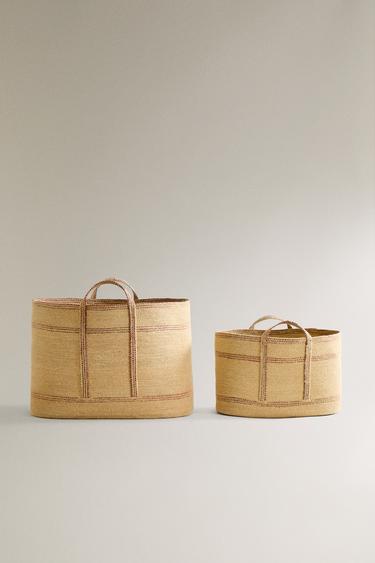 SEAGRASS BASKET WITH HANDLES Zara Home