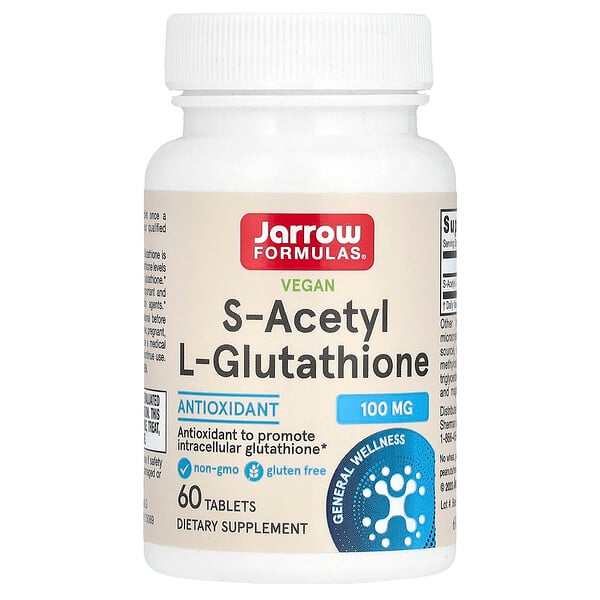 S-Acetyl L-Glutathione, 100 мг, 60 таблеток - Jarrow Formulas Jarrow Formulas