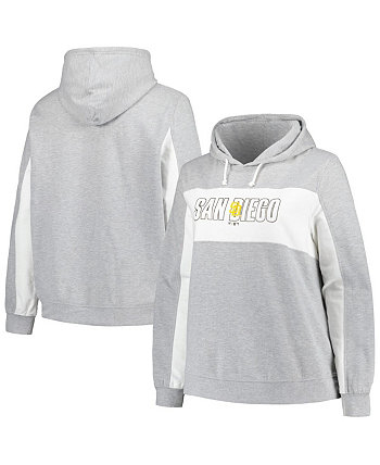 Women's Heather Gray San Diego Padres Plus Size Pullover Hoodie Profile