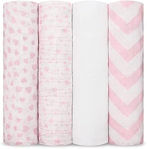 Comfy Cubs Muslin Swaddle Blankets Neutral Receiving Blanket Swaddling, Wrap for Boys and Girls, Baby Essentials, Registry & Gift (Sun, Rainbow, Rain, Doodle) Comfy Cubs