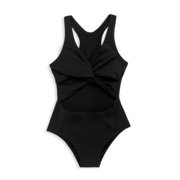 Little Girl's & Girl's Twist-Front Cutout One-Piece Submarine
