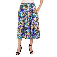 Женская многоцветная юбка миди со складками 24Seven Comfort Apparel 24Seven Comfort