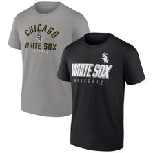 Мужской комбинированный комплект футболок черного/серого цвета с логотипом Fanatics Chicago White Sox Player Pack Fanatics