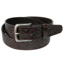 Ctm Embossed Leather Money Belt With Removable Buckle CTM