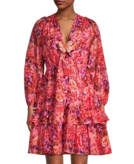 Мини-платье Tara из смесового шелка с цветочным принтом Ungaro
