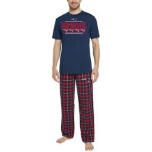 Men's Concepts Sport Navy/Red New England Patriots Arctic T-Shirt & Flannel Pants Sleep Set Unbranded
