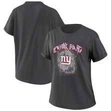 Women's WEAR by Erin Andrews Charcoal New York Giants Boyfriend T-Shirt WEAR by Erin Andrews