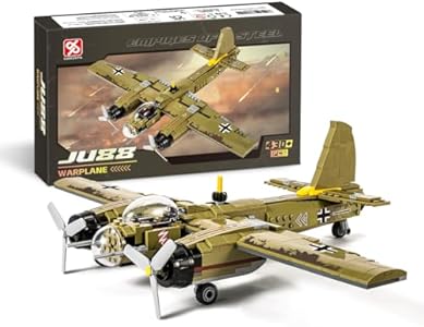 DAHONPA JU88 Bomber Plane Junker Aircraft Building Set [430pcs+] Classic German Fighter Models, Perfect for Holiday Gifts and Military Displays DAHONPA