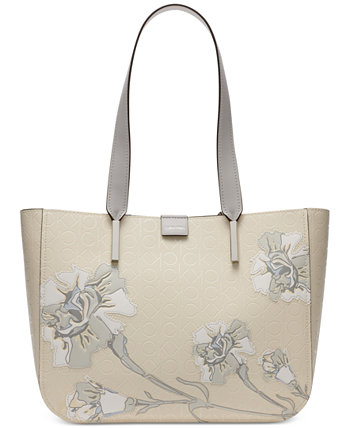 Фирменная сумка-тоут с цветочным принтом Audrey Calvin Klein