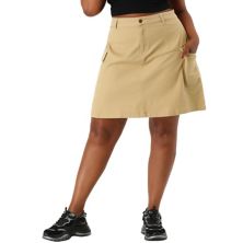 Women's Plus Size Summer A Line Zipper Front Mini Jean Skirt Agnes Orinda