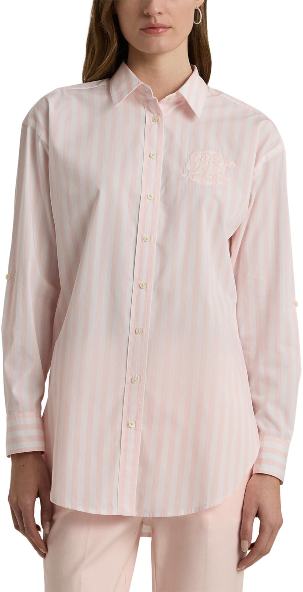 Oversize Striped Cotton Broadcloth Shirt LAUREN Ralph Lauren