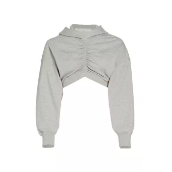 Cropped Ruched Hoodie PALM ANGELS