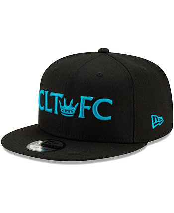 Мужская черная кепка Charlotte FC Crown 9FIFTY Snapback New Era