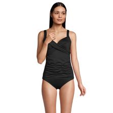 Women's Lands' End DD-Cup Chlorine Resistant V-Neck Wireless Tankini Swimsuit Top with Adjustable Straps Lands' End