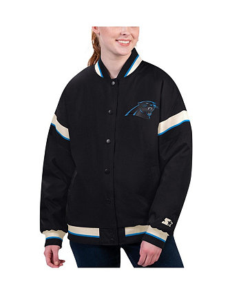 Женская университетская куртка с длинными кнопками Black Carolina Panthers Tournament Starter