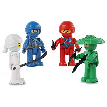 PicassoTiles 4 PC Ninja Character Set, Magnetic Tiles and Brick Compatible, Magnet for Kids 3+ PicassoTiles