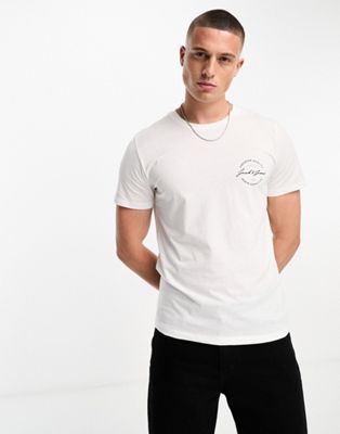 Белая футболка с принтом на груди Jack & Jones Originals Jack & Jones