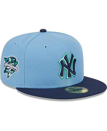 Мужская светло-синяя, темно-синяя кепка New York Yankees Green Undervisor 59FIFTY New Era