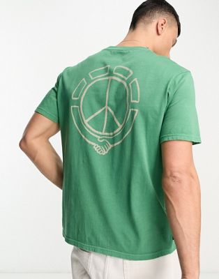 Зеленая футболка с принтом на спине Element Collab Element