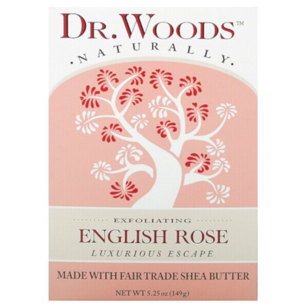 Мыло English Rose Bar, осветляющее кожу, 149 г (5,25 унции) Dr. Woods
