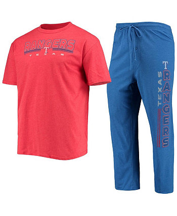 Men's Royal, Red Texas Rangers Meter T-shirt and Pants Sleep Set Concepts Sport