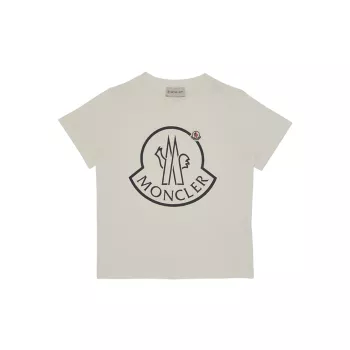 Маленькая девочка и усилитель; Хлопковая футболка с логотипом для девочек Moncler