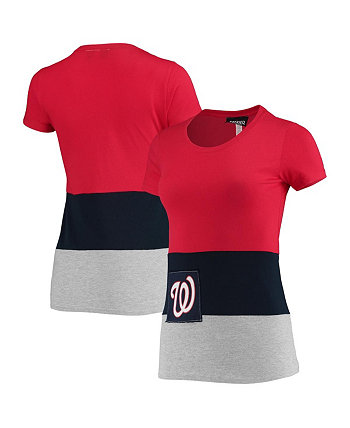 Женская красная приталенная футболка Washington Nationals Refried Apparel