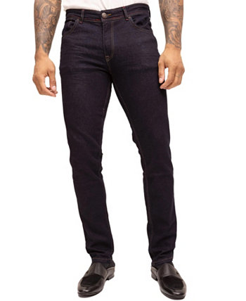 Мужские современные джинсы на молнии с контрастной отстрочкой RON TOMSON