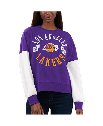 Женский фиолетово-белый пуловер Los Angeles Lakers Team Pride свитшот G-III