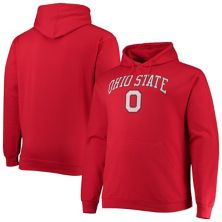Men's Champion Scarlet Ohio State Buckeyes Big & Tall Arch Over Logo Powerblend Pullover Hoodie Champion