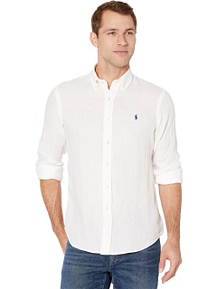 Льняная рубашка с длинными рукавами Classic Fit Ralph Lauren