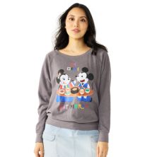 Толстовка Disney's Mickey And Minnie Mouse Eating Together Slouchy Juniors Terry Graphic Sweatshirt Disney