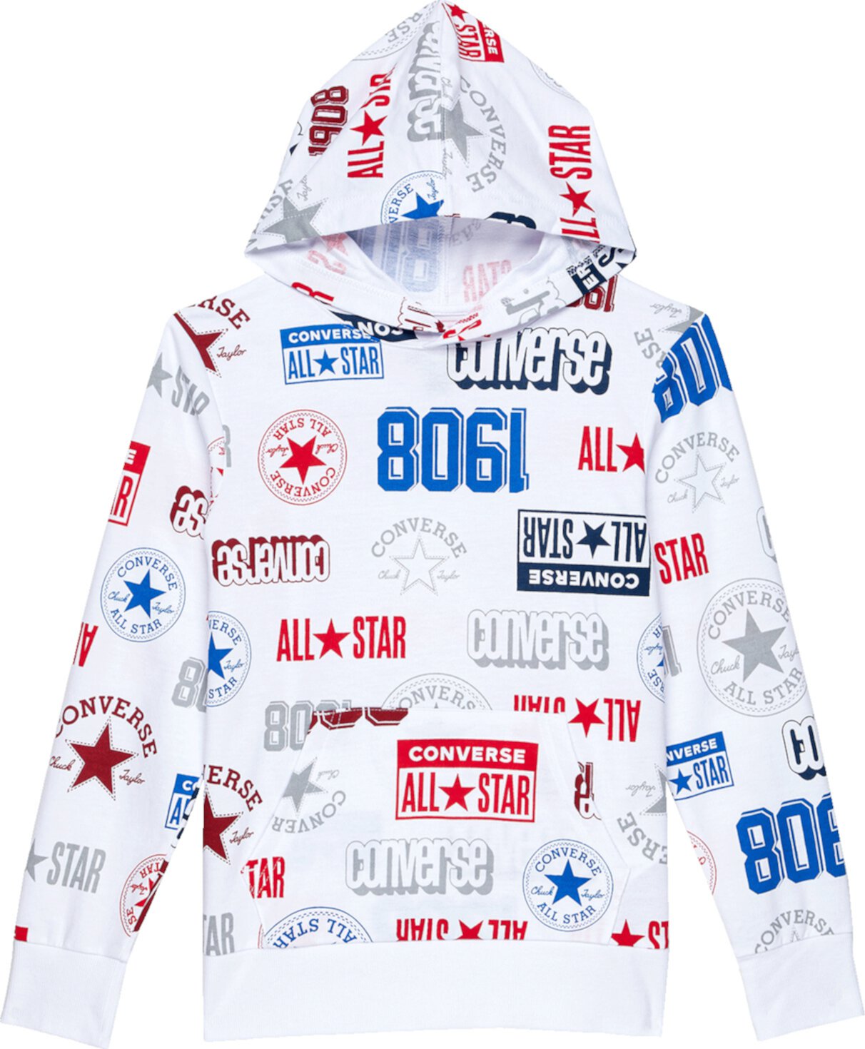 Logo All Over Print Fit Pullover (Big Kids) Converse Kids