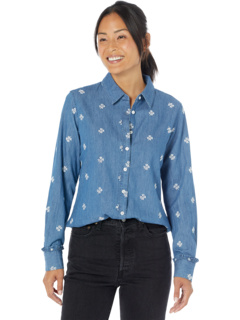 Button-Down Shirt in Embroidered Chambray DRAPER JAMES