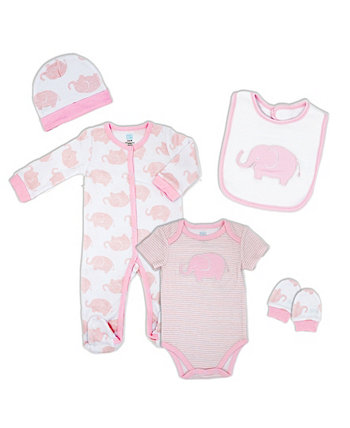 Layette со слоном для новорожденных девочек, набор из 5 предметов Baby Mode Signature