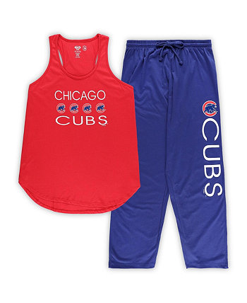 Женская красная майка и брюки больших размеров Royal Chicago Cubs для сна Concepts Sport