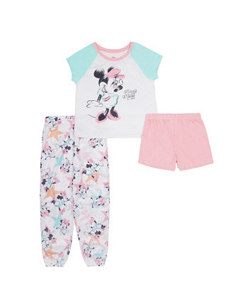 Пижамы с короткими рукавами для больших девочек, комплект из 3 предметов Minnie Mouse