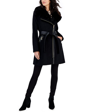 Женское асимметричное пальто с запахом из смесовой шерсти Via Spiga