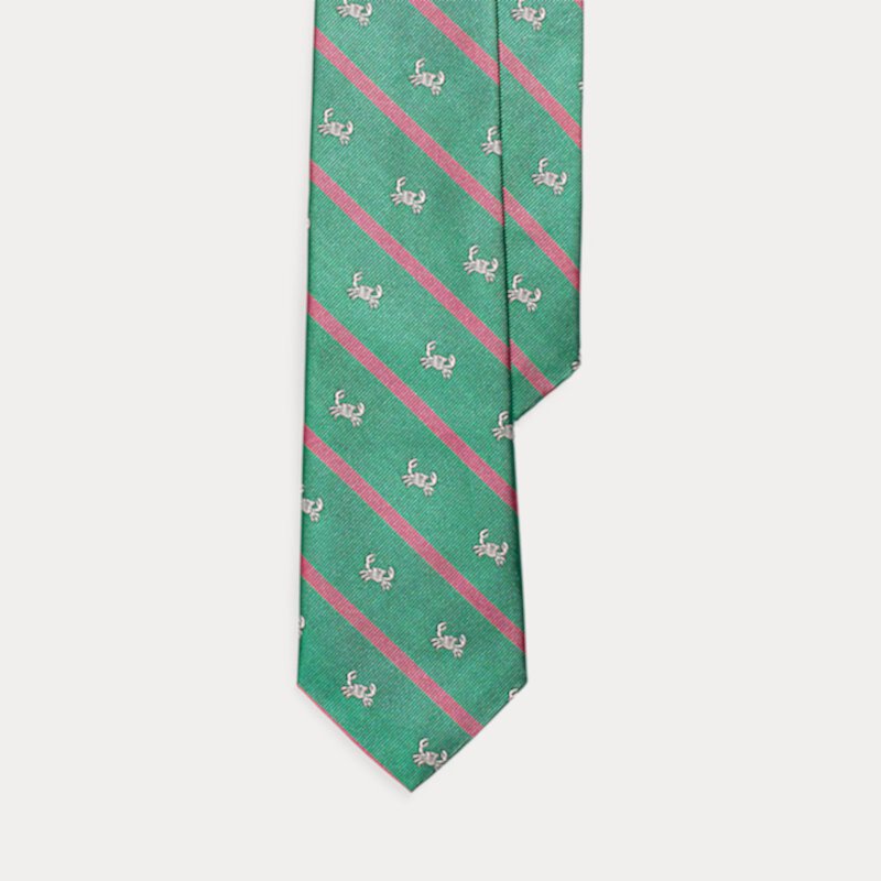 Полосатый шелковый галстук-клуб из репса Ralph Lauren